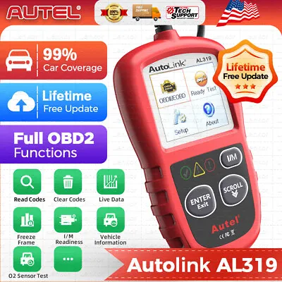 Autel Autolink AL319 OBD2 Scanner Diagnostic Reset Tool For Mercedes Honda BMW • $31.99