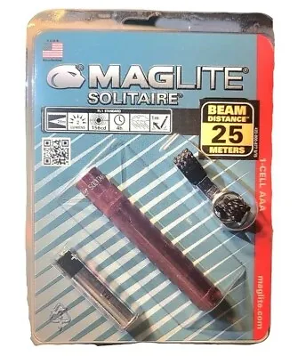 Maglite  Solitaire Red 1 Cell AAA Flashlight Free Shipping • $16.99