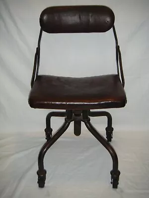 Vintage DoMore Adjustable Rolling Swivel Desk Chair MCM Industrial (AS-IS) • $199.99