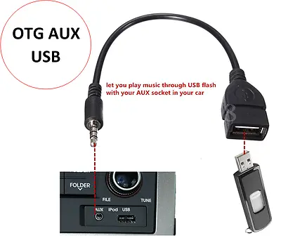 3.5mm Male AUX Audio Plug To USB 2.0 A Female Jack OTG Convertr Lead Adapter  • £2.99