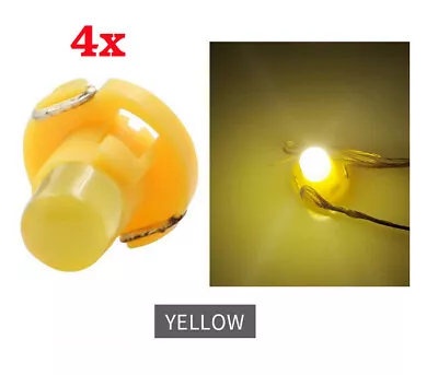 4Pcs T3 Bulbs Light LED 12V COB Dashboard Switch Cluster Warning Yellow Colour • $8.95