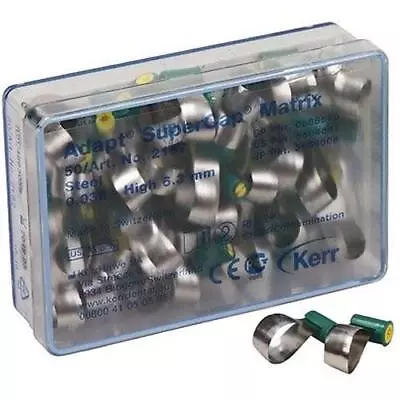 $79.90 • Buy Kerr SuperCap Adapt Matrices In Steel – 0.038, 6.3mm High  - 2182 -