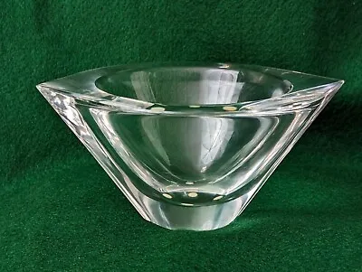 Vintage Sweden Orrefors Crystal Clear Bowl Signed &  Heavy Pristine • $44