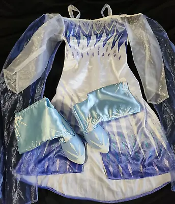 Girls Size 4-6X  Frozen Elsa Princess Dress Costume Blue With Shoes • $25.99