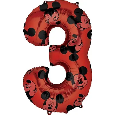 3rd Birthday Mickey Mouse 26'' Anagram Balloon Party Decorations Number 3 • $9.99