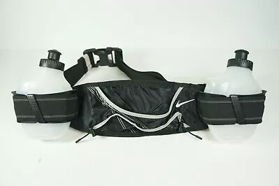 $11.71 • Buy Nike Light Weight Running Hydration Belt Water 2 Bottle Black Hiking Jogging