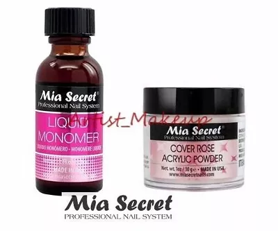 Mia Secret Acrylic Nail Powder Cover Rose + Liquid Monomer 1 Oz Set - USA • $15.99