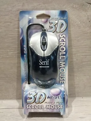 3D Scroll Mouse Plug&Play AP-911 820 DPI Resolution Brand New Sealed Serif • £14.99