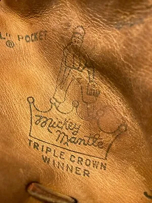 Vtg Rawlings Mickey Mantle (rht) Triple Crown Winner Baseball Glove #mm9  Vg+! • $69.99