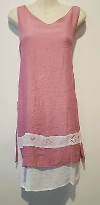 *ladies Dusty Pink* Overlay  Dress* Silk/cotton *preloved*size M • $19.99