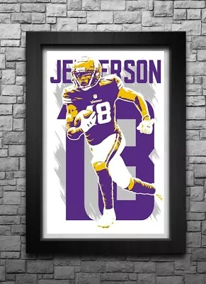 JUSTIN JEFFERSON Art Print/poster MINNESOTA VIKINGS FREE S&H! JERSEY • $11.99