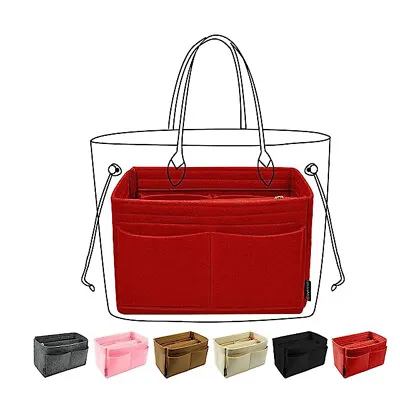 Organiser Insert Felt Bag Travel Organizer Handbag Tote Insert Liner Purse Pouch • $14.77