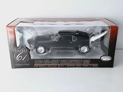 Highway 61 - 1970 Ford Mustang Boss 429 Black With Drag 500 Tires - 1:18 Diecast • $219.99