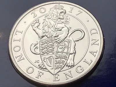 Queens Beasts. Lion Of England £5 Coin. Dated 2017. First In Series. BU Scarce. • £1.94