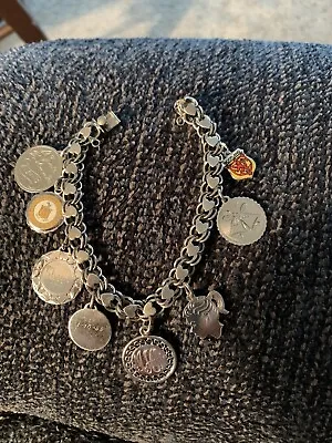 Sterling Silver Vintage Eton 7” Charm Bracelet With 8 Charms • $75