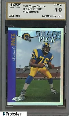 1997 Topps Chrome Refractor Orlando Pace Rams RC Rookie MGS 10 GEM MINT • $0.99