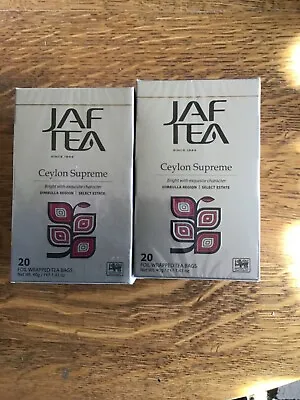 Lot Of 2 Jaf Ceylon Supreme Tea 20 Count Tea Bags Per Box 40 Total Bags • £9.24