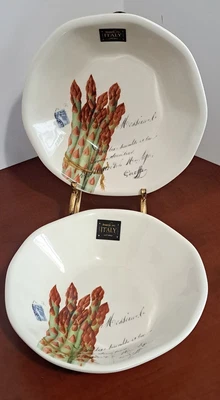$49.34 • Buy 2 Effetti Home Handmade Bowls Asparagus From Italy Brand New