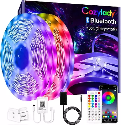 Bluetooth LED Strip Lights 30M Cozylady 100Ft LED RGB LED Light Strips Music Sy • $34.44