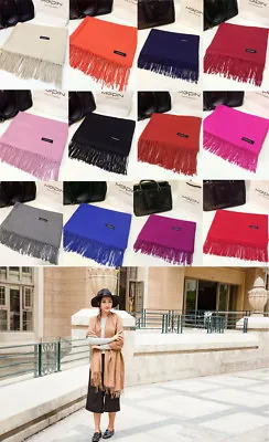 £7.95 • Buy Women Ladies Winter Warm Pashmina Silk Cashmere Solid Long Shawl Wrap Scarf