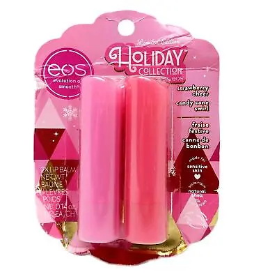 EOS Limited Edition Holiday Collection (Strawberry Cheer Candy Cane Swirl) 2pk • $8.42