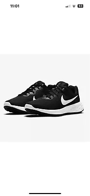 MENS NIKE Revolution Running Shoes DC3728 003 Size 13 Black White Free Shipping • $48.67