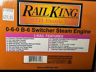 Railking MTH 060 B-6 Switcher Steam Engine 30-1207 Pennsylvania Reading Seashore • $250