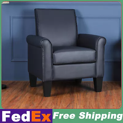 Modern Faux Leather Armchair Single Sofa Chair Comfy Living Room Upholstered • $128.99