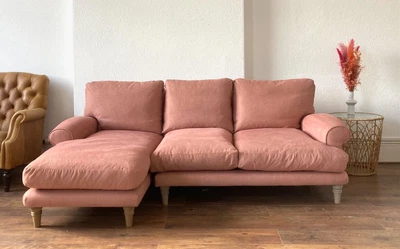 £2195 • Buy Loaf Slowcoach Left Hand Chaise Corner Sofa In Pink Terracotta RRP £3190