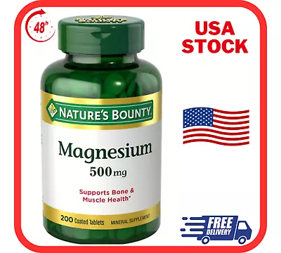 Nature’s Bounty Magnesium Bone And Muscle Health 500 Mg  200 Ct ... USA STOCK • $12.90