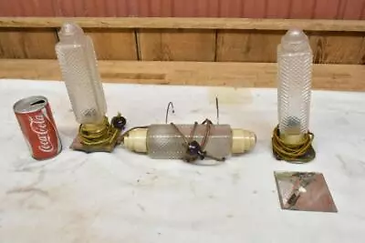 Lot Of 3 Vintage Art Deco Glass Bed Headboard Reading Hanging Light Lamp • $25