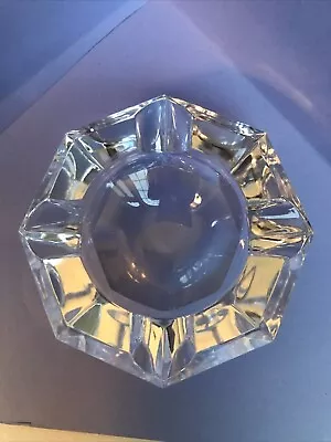 Vintage Mid Century Crystal Glass Personal Sized Ashtray  3” Beautiful!! • $20