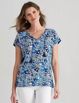 W LANE - Womens Tops -  Place Floral Tie Top • $17.22