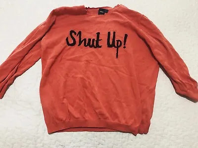 $15 • Buy Shut Up Printed Jumper By ASOS, Size 16. Small Fitting, Dark Salmon Colour