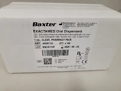 BAXTER H9387101 ExactaMed Oral Medicine Syringe Dispenser 1cc/1mL W/ Cap 100ct • $49.99