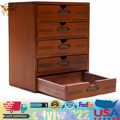 Vintage 5 Layers Large Jewelry Organizer Wooden Storage Box Case With 5 Drawers • $51