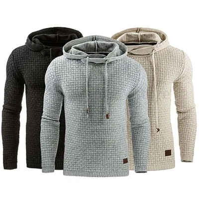 $40.31 • Buy Men's Jacquard Sweater Long-sleeved Hoodie Warm Color Hooded Sweatshirt Jacket
