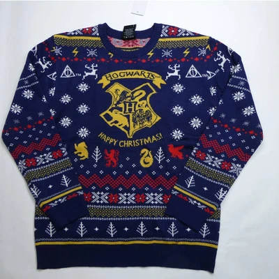 $44 • Buy Harry Potter Hogwarts Christmas Sweater, Navy, Medium, NEW