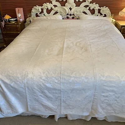 Bedspread  Cream Damask Super King 87” Long 118 “wide • £45