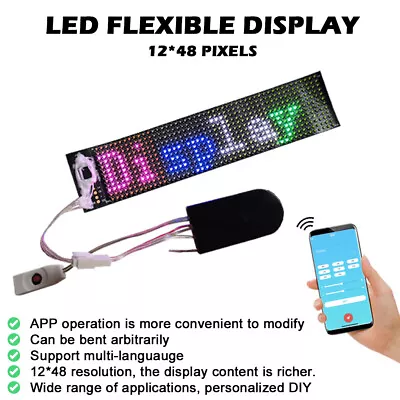 LED Display Programmable Message Sign Moving Scrolling Lighting Board Bluetooth • $15.80