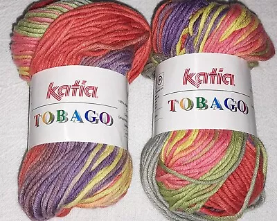 Katia Tobago Variegated 4 Medium Combed Cotton Yarn # 53 • $5.99