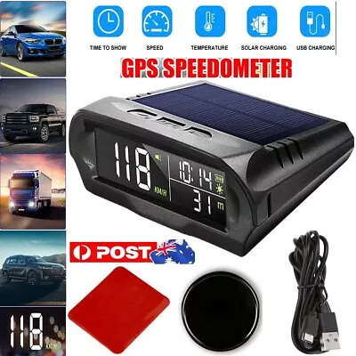 Digital GPS Speedometer Wireless Car HUD HEAD UP Display Solar Panel Universal • $40.99
