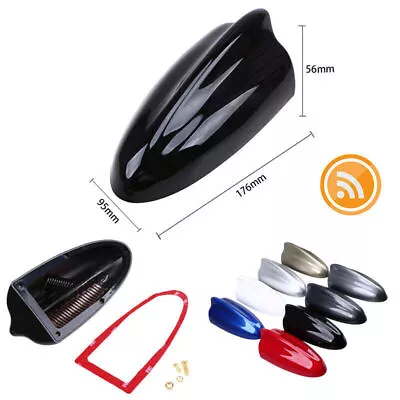 $16.98 • Buy Black Shark Fin Car Roof Antenna Aerial FM/AM Radio Signal Decor Trim Universal