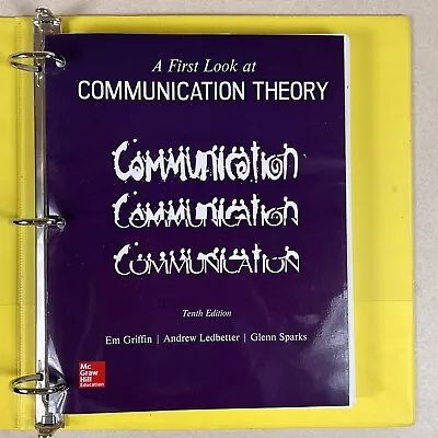A First Look At Communication Theory Tenth Edition Em Griffin Looseleaf Binder • $118.85