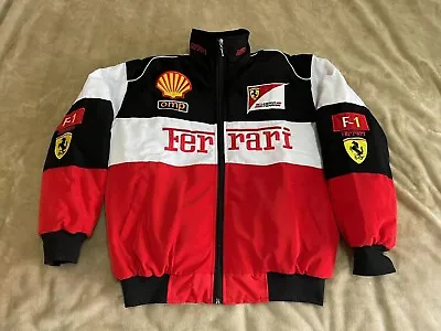 Unisex Adults F1 Team Racing Ferrari Jacket Embroidery Cotton Padded Red • £45
