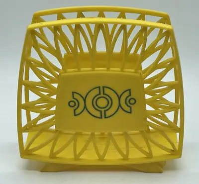 Vintage Plastic MCM Yellow Napkin Holder ~ 1970s 4 3/4  Retro ~ GROOVY! • $12