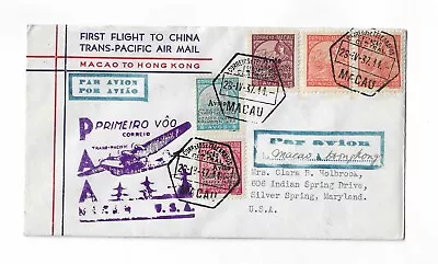 Macau 1937 First Flight To Hong Kong With 5 Better Issue Franking And Cachets • $24.95