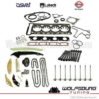 $359.63 • Buy Audi VW Cylinder Head Gasket Set Timing Chain Kit Valves TSI TFSI 2.0T 2.0 08+