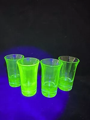Set Of 4 Vintage Green Uranium Vaseline Shot Glass • $39
