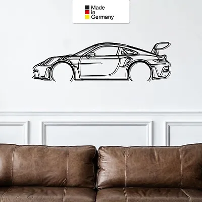 For Porsche GT3 Metal Mural Wall Decoration Car Silhouette Metal Car Wall Art • £188.60